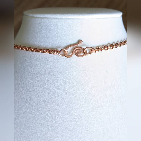 Mermaid Pendant Copper Jewelry Set Fresh Water Pearl Accents - Picture 16 of 16